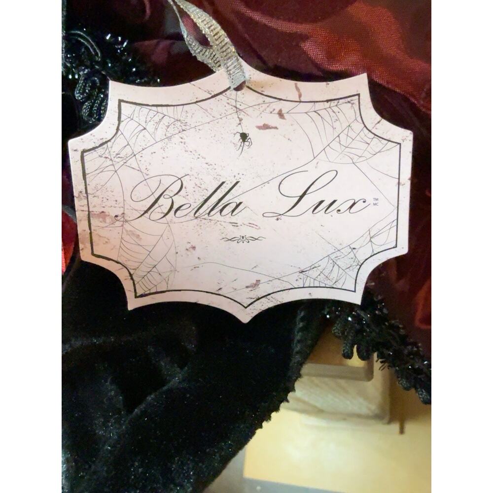 Bella Lux Halloween Witch Doll 25” Burgundy Black Broom Large Decor - Picture 10 of 11